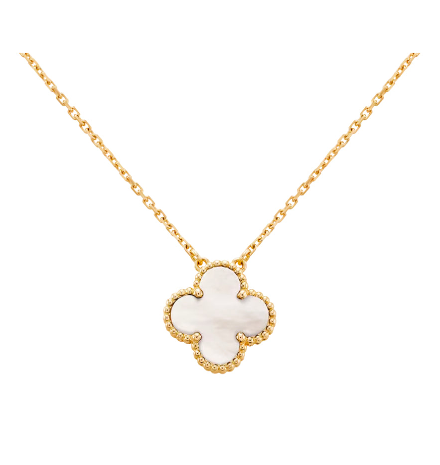 Single Clover Necklace - Mother Of Pearl
